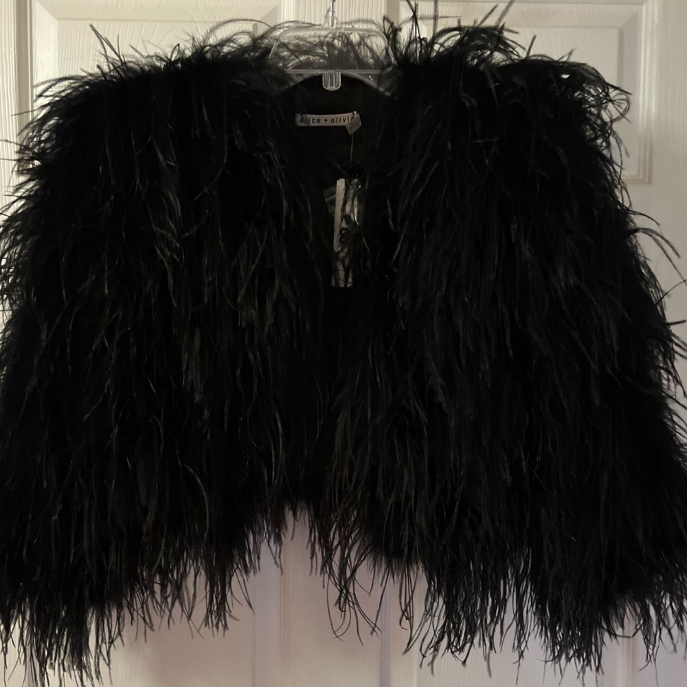Alice + Olivia ostrich fur jacket